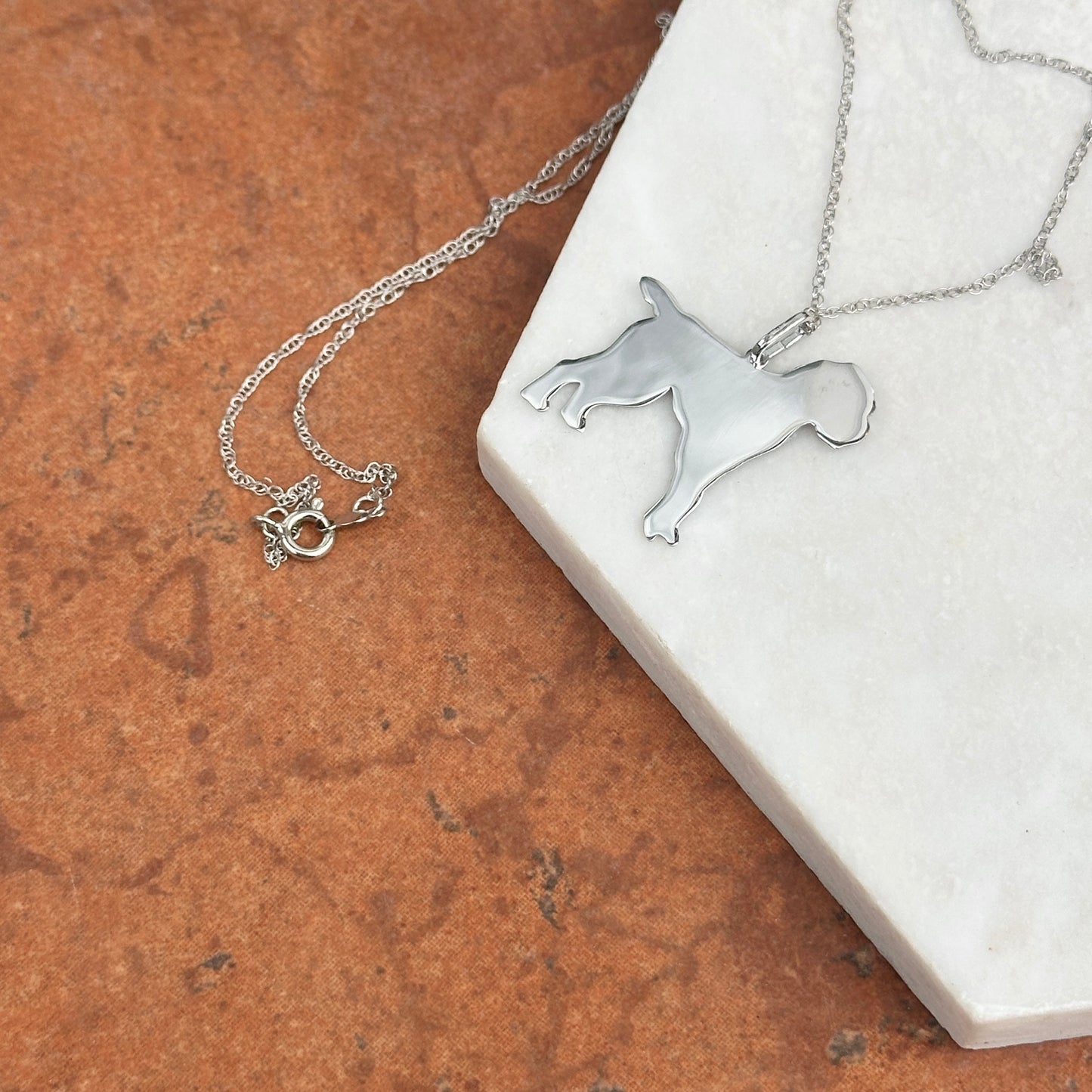Sterling Silver Golden Doodle Dog Pendant Necklace