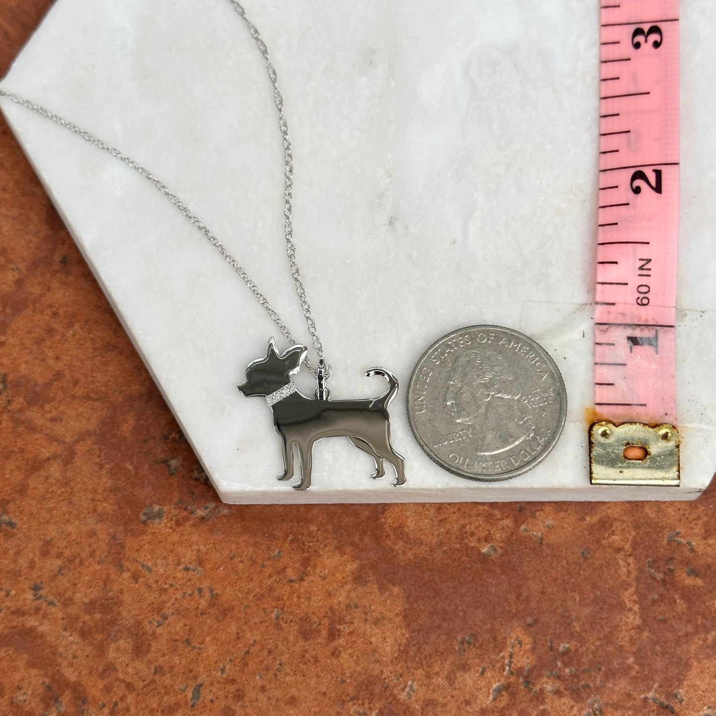 Sterling Silver Chihuahua Dog Pendant Necklace
