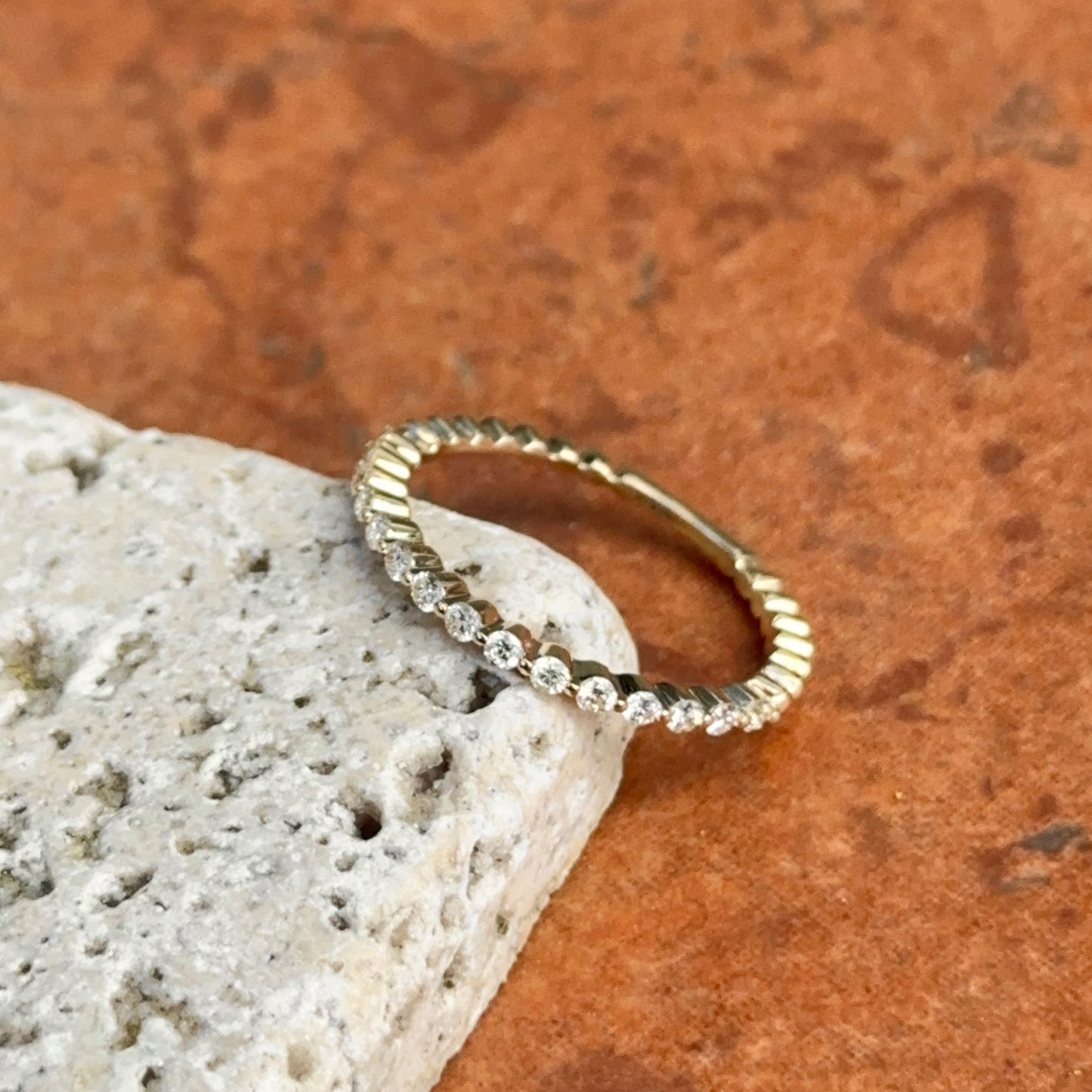14KT Yellow Gold Lab Round Diamond .27 CT Band Ring