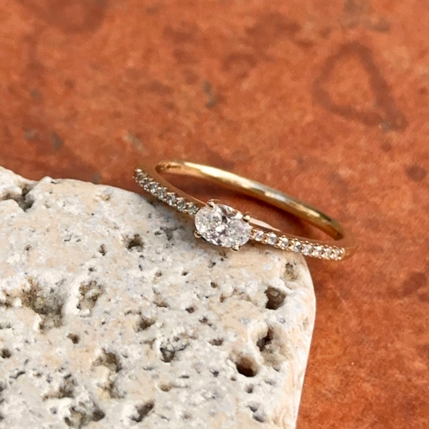 14KT Yellow Gold Oval Lab Diamond Ring