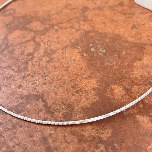 14KT White Gold 1.5mm Solid Cable Twist Collar Necklace