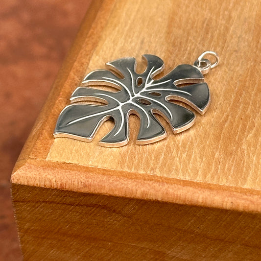Sterling Silver Monstera Leaf Pendant Charm