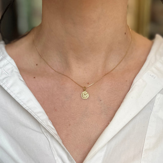 Estate 14KT Yellow Gold Replica Roman Coin Pendant Charm 8mm