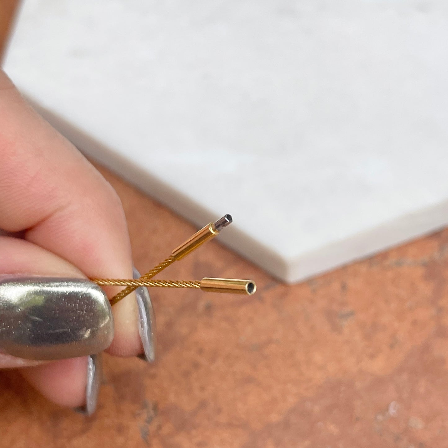 Yellow Gold Plated Stainless Steel 1mm Cable Collar Wire Necklace