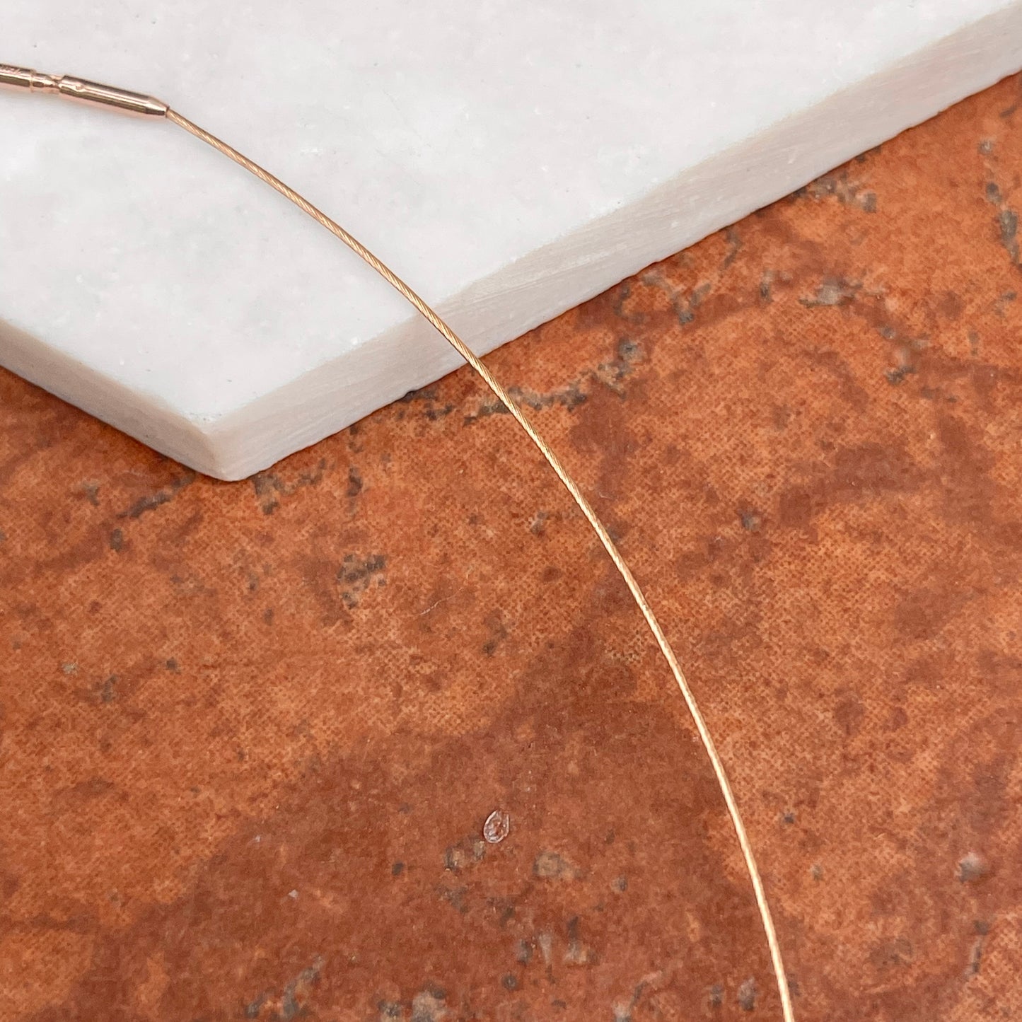 18KT Rose Gold .60mm Cable Wire Collar Necklace