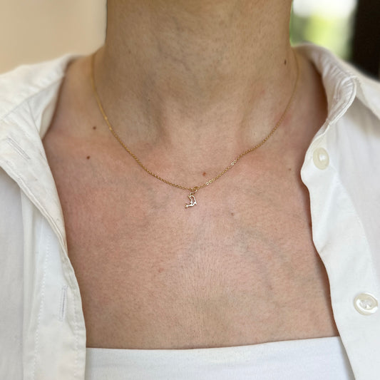 14KT Yellow Gold Mini Cut-Out Dolphin Charm Pendant