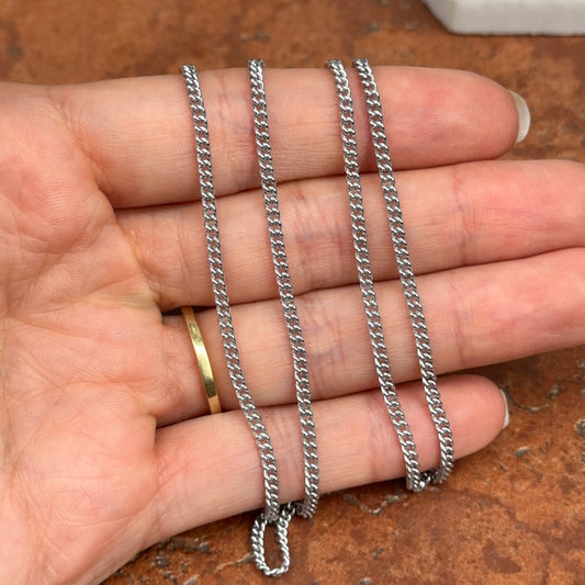 Sterling Silver Continuous 2.25mm Curb Chain Necklace 24"