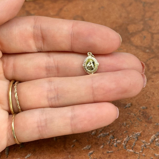 14KT Yellow Gold Oval St Anthony Medal Pendant 12mm