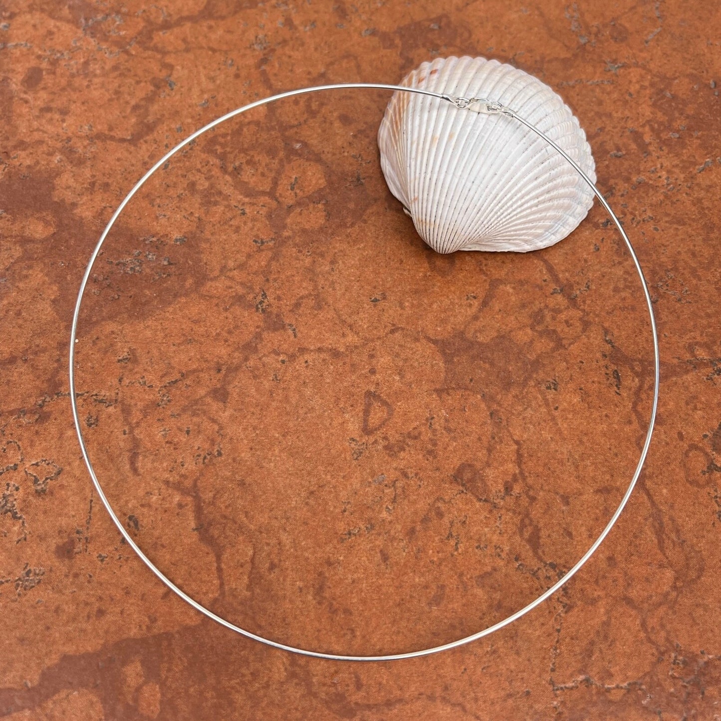 Sterling Silver Neck Wire Stiff 1.2mm Collar Necklace