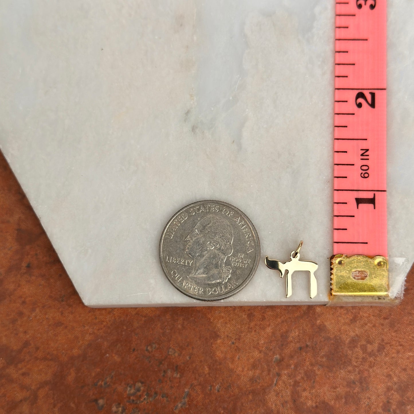 14KT Yellow Gold Chai Symbol Small Pendant Charm