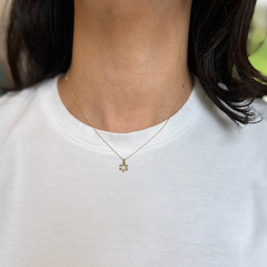 14KT Yellow Gold Weaved 8mm Star of David Pendant Charm - LSJ