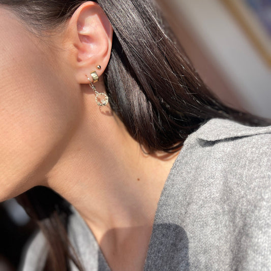 14KT Yellow Gold Celtic Claddagh Heart Dangle Earrings