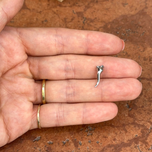 10KT White Gold "Cornicello" Italian Horn Small Pendant Charm