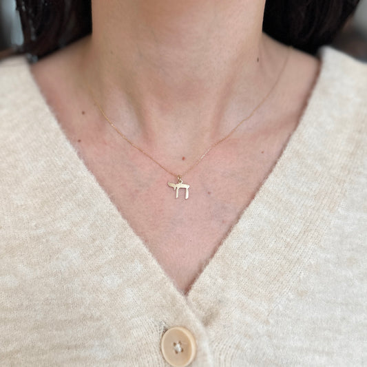 14KT Yellow Gold Chai Symbol Small Pendant Charm
