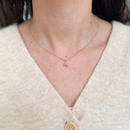 14KT Yellow Gold 3D Cherries Pendant Charm