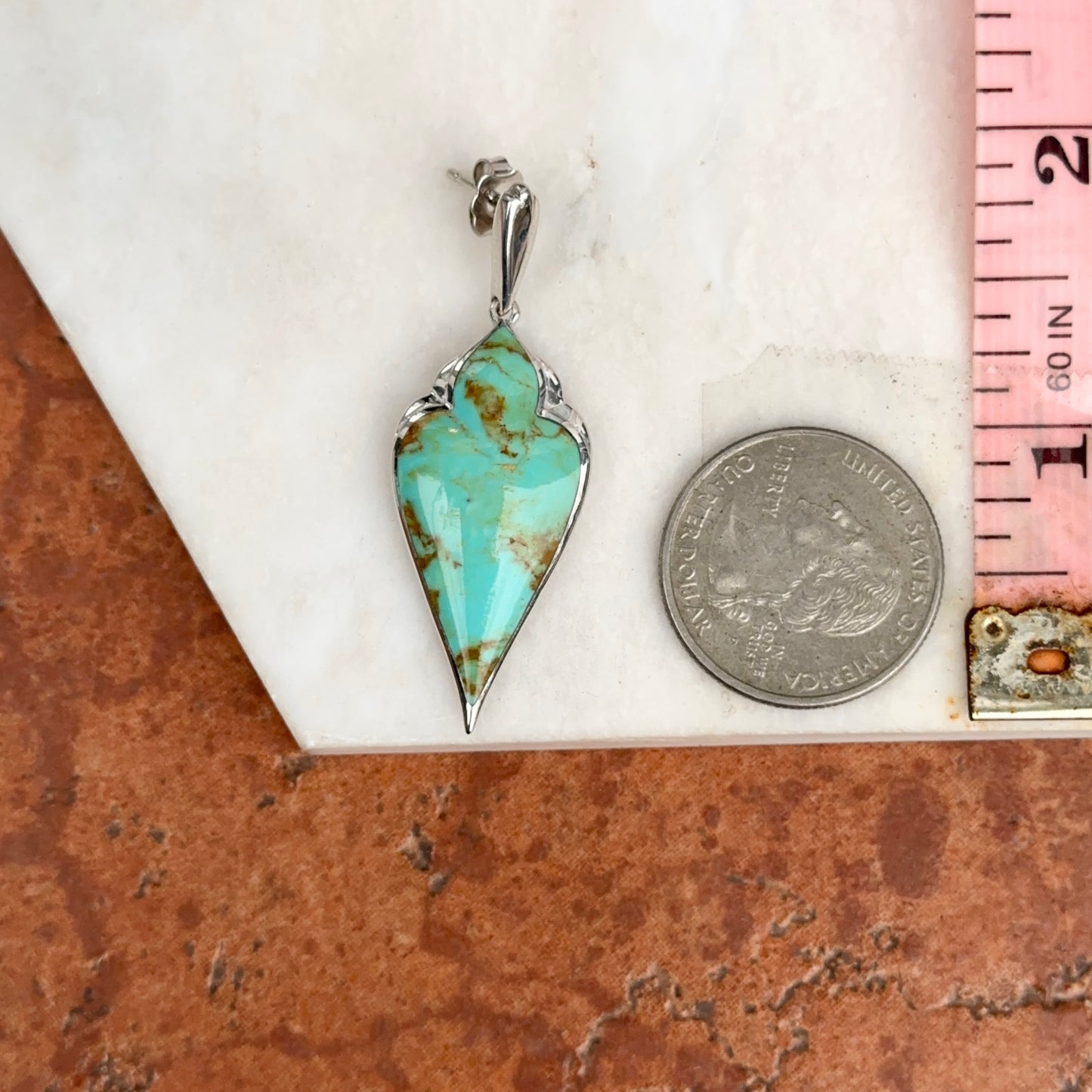 Sterling Silver Kabana Cabochon Turquoise Dangle Earrings