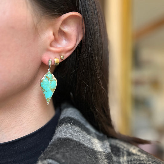 Sterling Silver Kabana Cabochon Turquoise Dangle Earrings