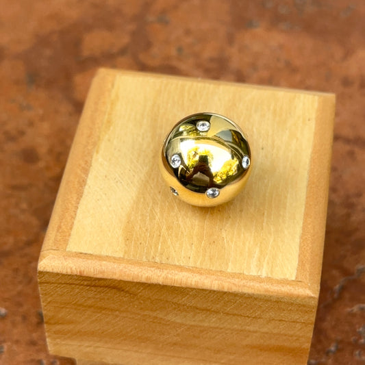 Gold Plated Stainless Steel 16mm Gypsy Set CZ Ball Swap Pendant