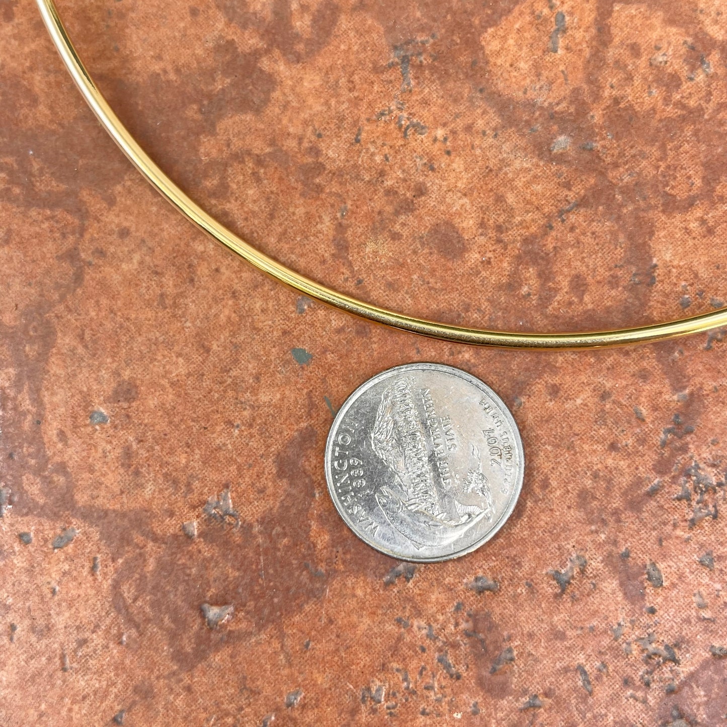 18KT Yellow Gold Round 2.5mm Tube Collar Adjustable Necklace