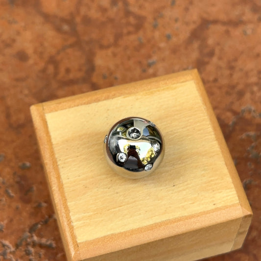 Stainless Steel 16mm Gypsy Set CZ Ball Swap Pendant