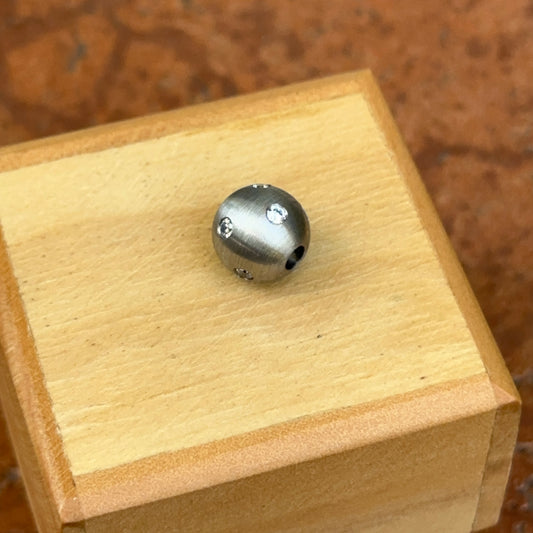 Matte Stainless Steel 10mm Gypsy Set CZ Ball Pendant Swap