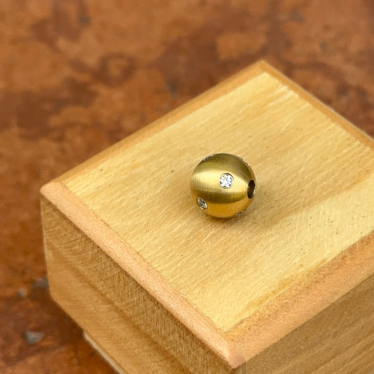 Matte Gold-Plated Stainless Steel 10mm Gypsy Set CZ Ball Swap Pendant