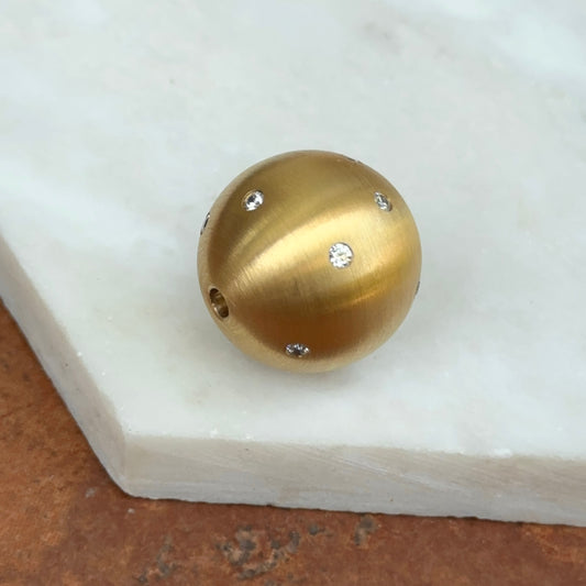 Gold Plated Stainless Steel 20mm Gypsy Set CZ Ball Swap Pendant