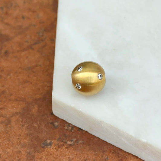 Matte Gold Plated Stainless Steel 12mm Gypsy Set CZ Ball Swap Pendant