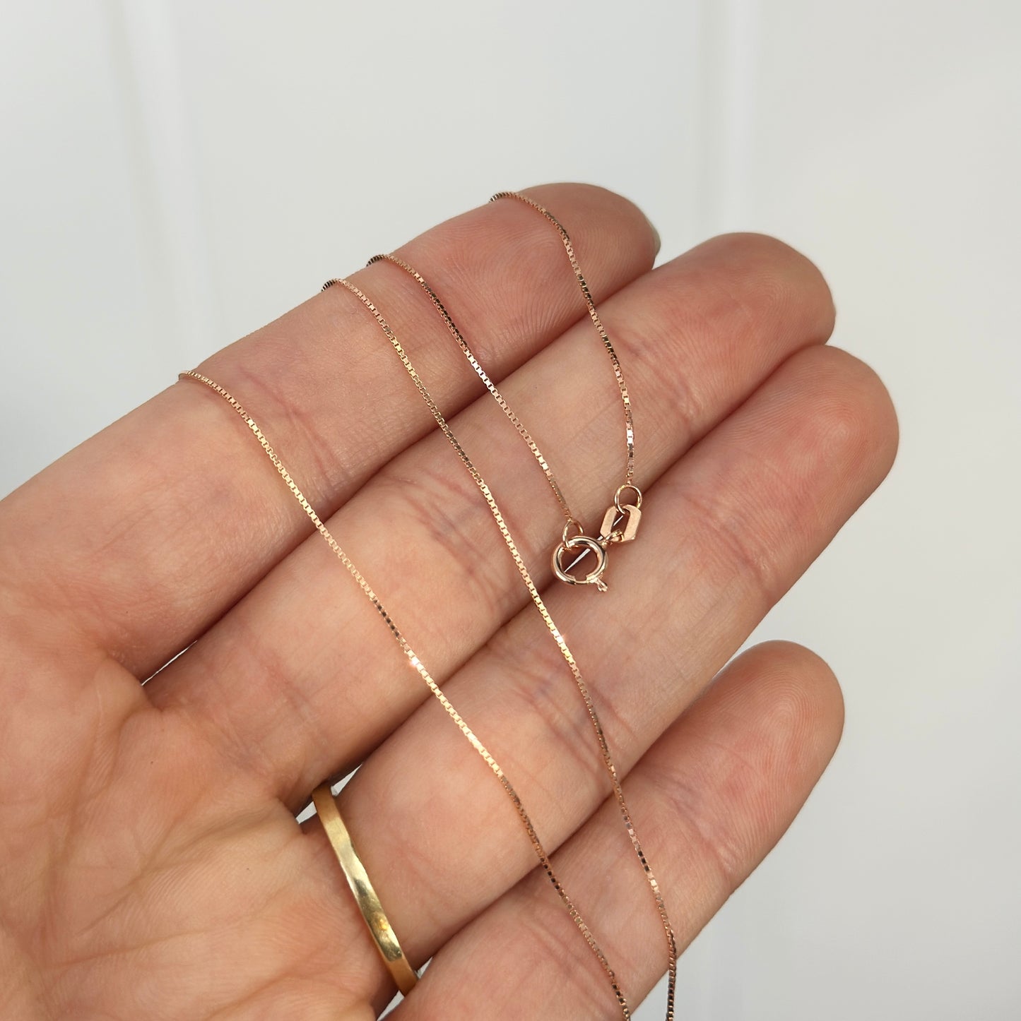 14KT Rose Gold .55mm Box Chain Necklace