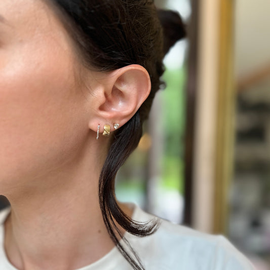 14KT White Gold Mini Huggie Hoop Earrings