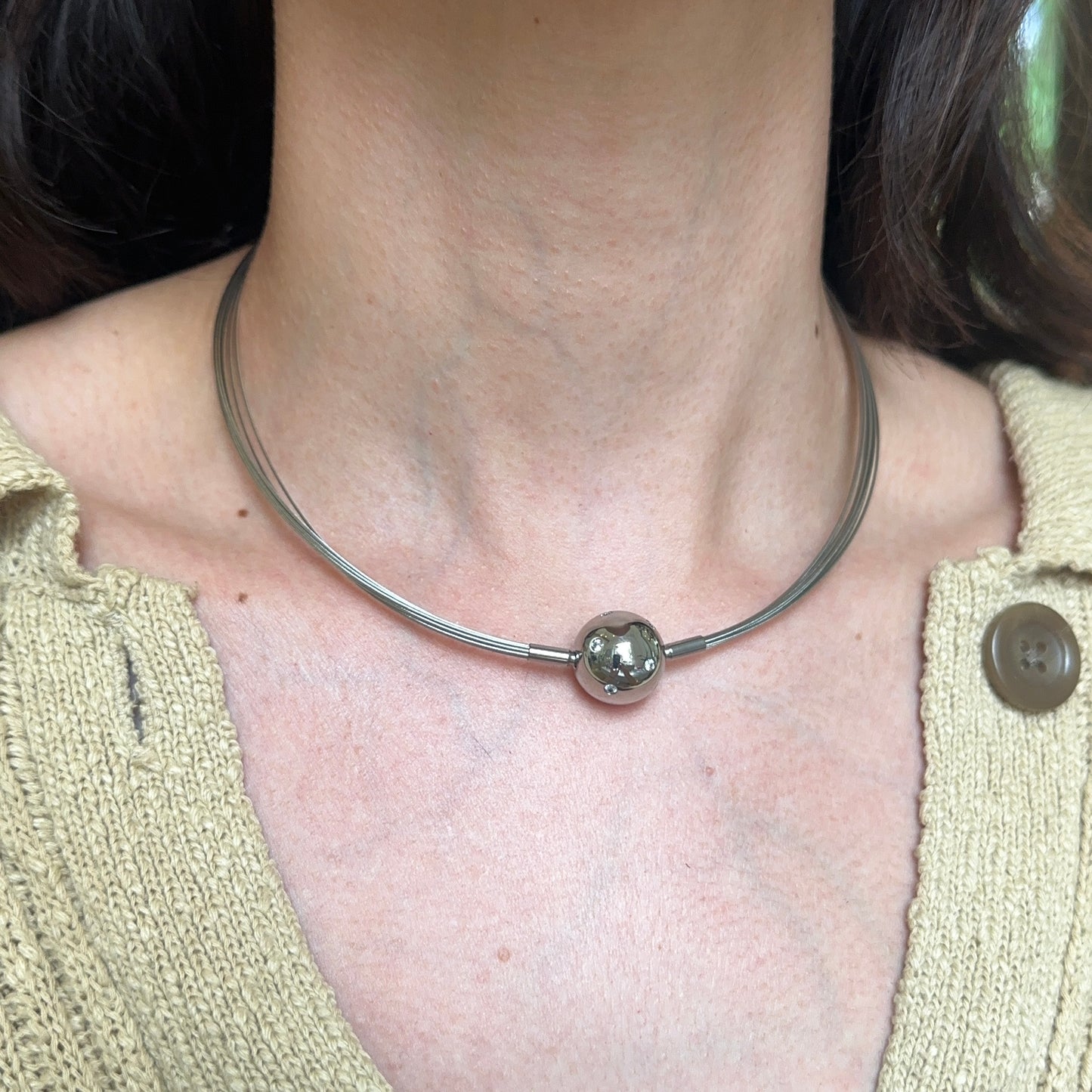 Stainless Steel 16mm Gypsy Set CZ Ball Swap Pendant