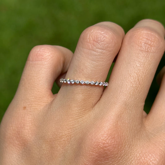 14KT Yellow Gold .28 CT Round Diamond Stackable Band Ring