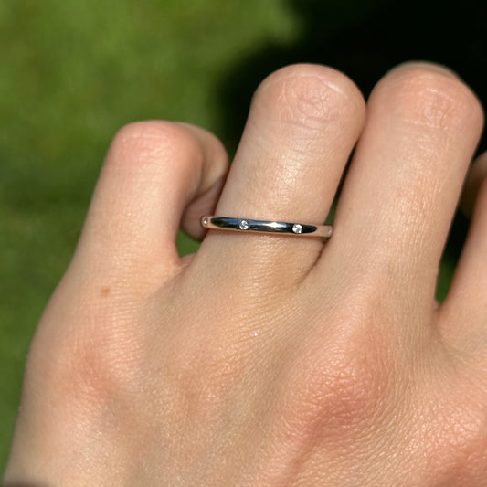 Sterling Silver White Sapphire Stackable Eternity Band Ring