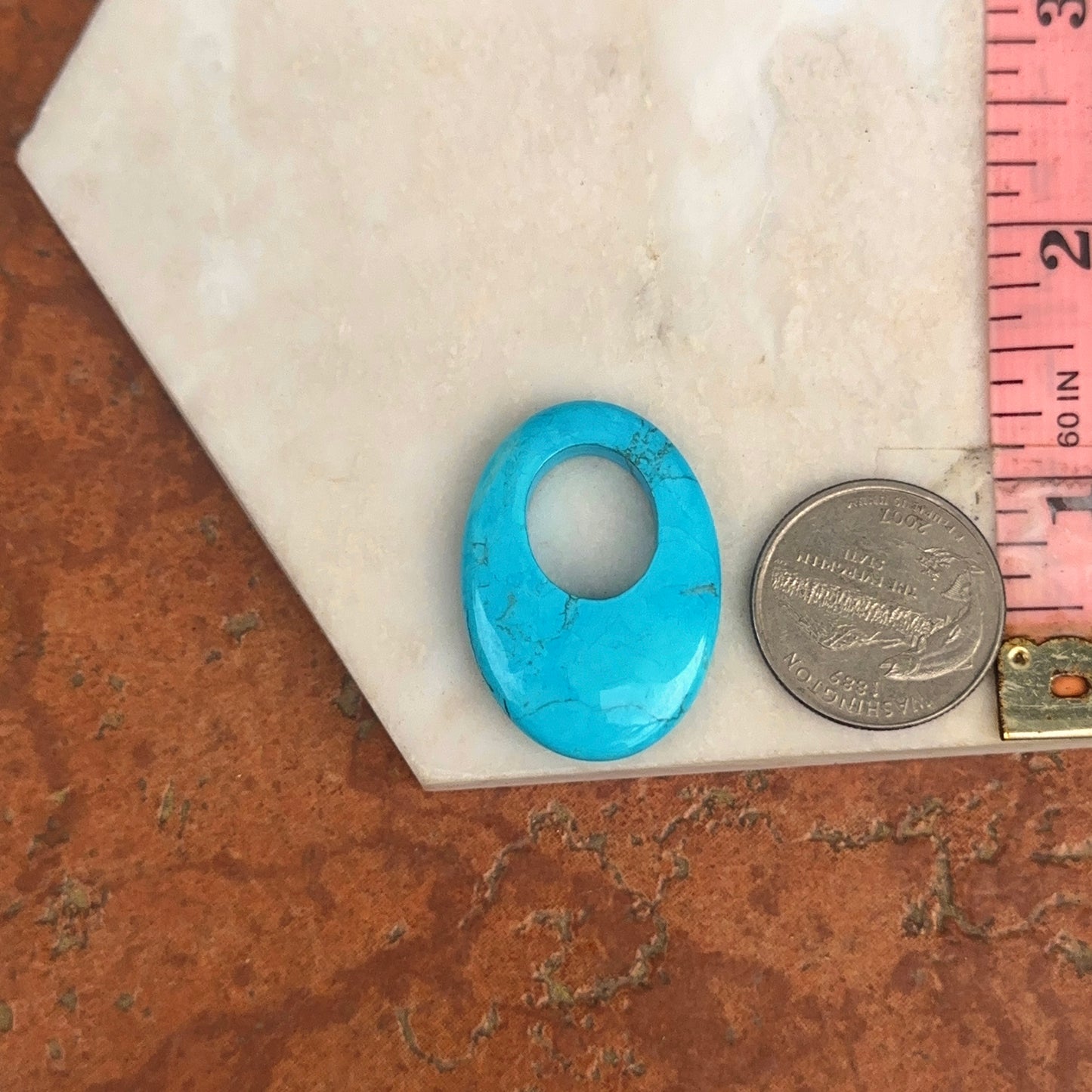 Dyed Blue Turquoise Howlite Oval Earring Charms