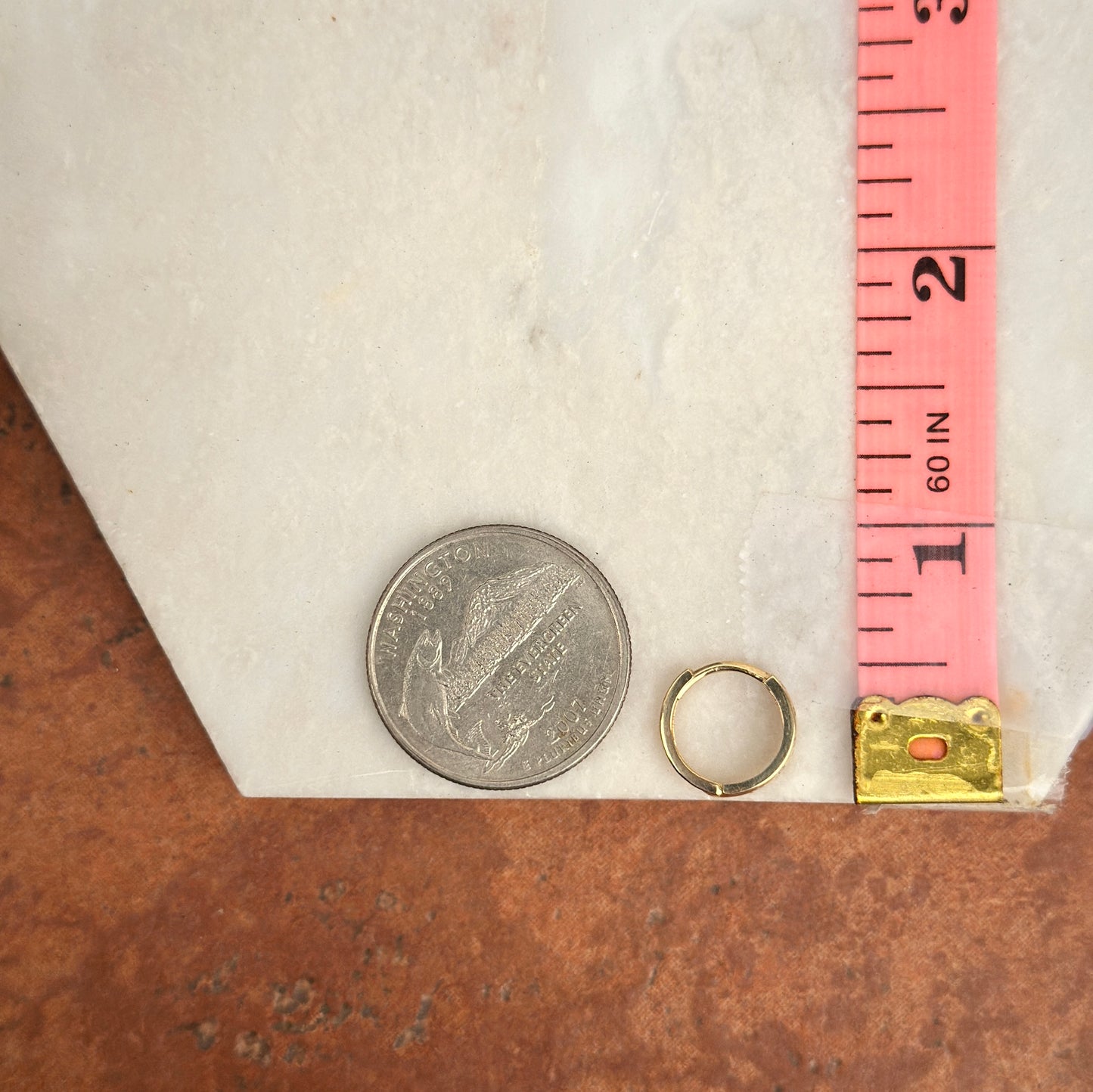 14KT Yellow Gold Gypsy CZ Huggie Hoop Earrings