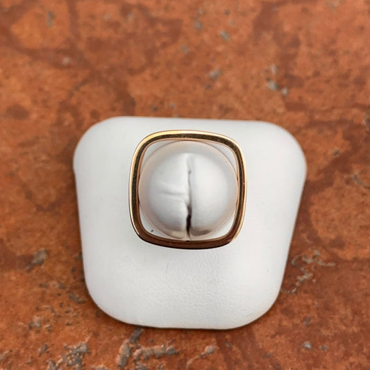 Estate 18KT Rose Gold Micro Pave Diamond Square Band Ring