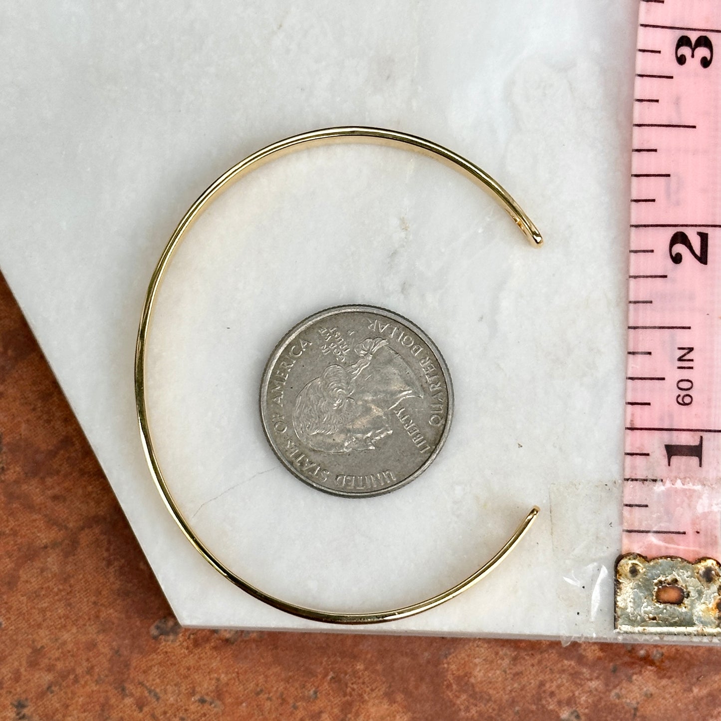 Gold-Plated Flat Oval 4mm Bangle Cuff Bracelet