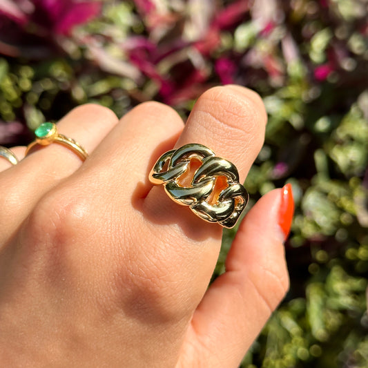 14KT Yellow Gold Chain Link Design Ring