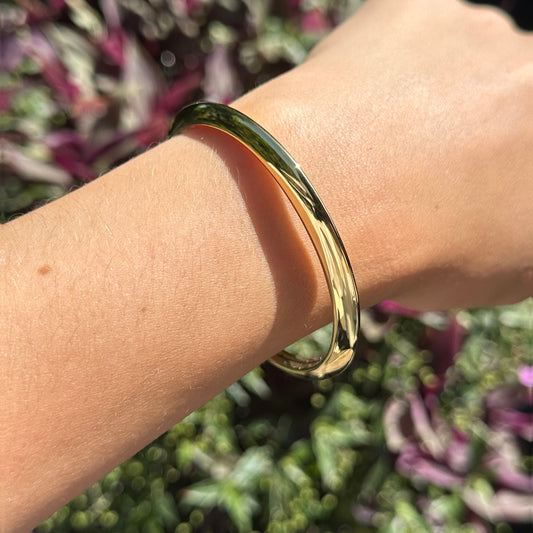 14KT Yellow Gold Knife Edge Bangle Cuff Bracelet