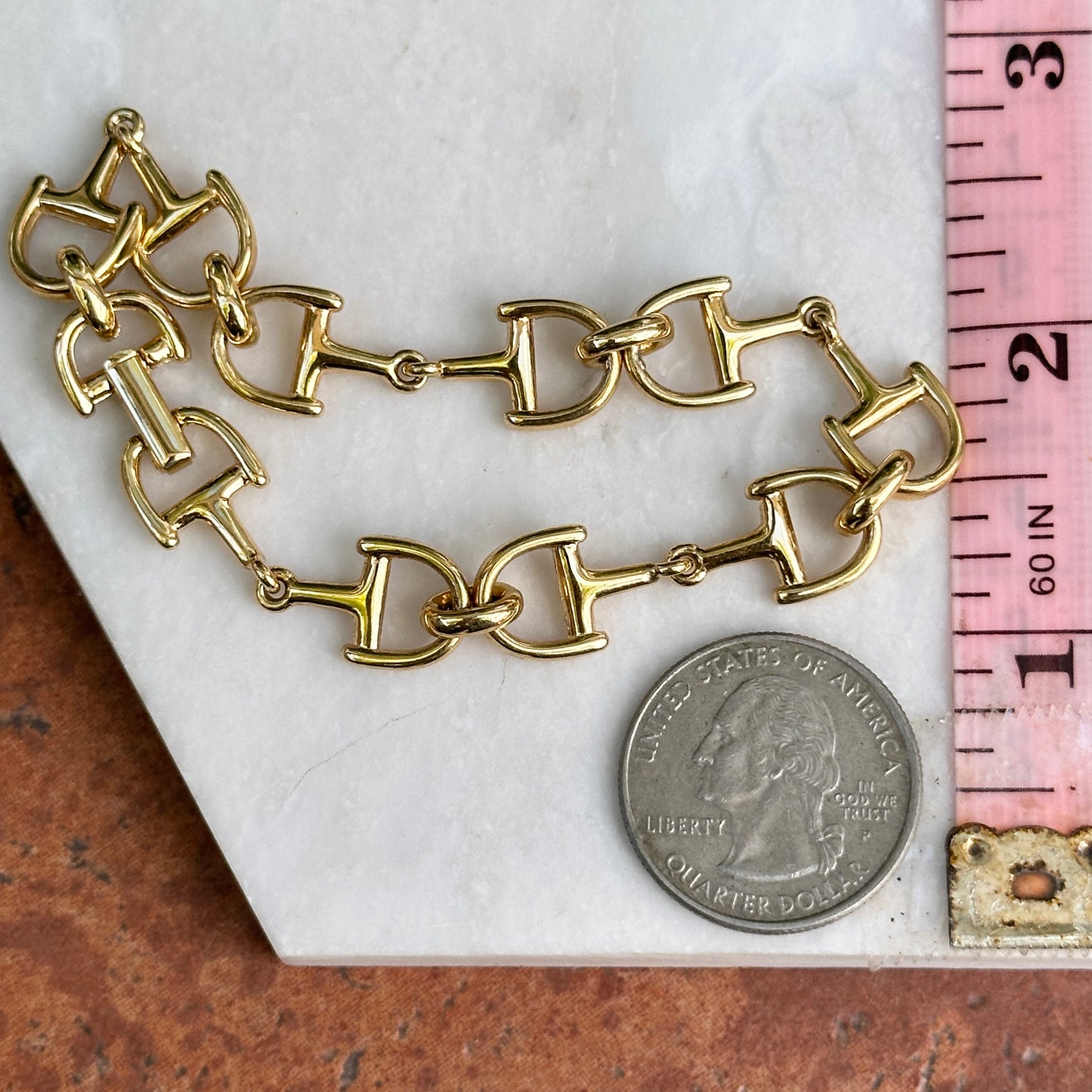 Estate Gold-Tone Horse Bit Links Bracelet