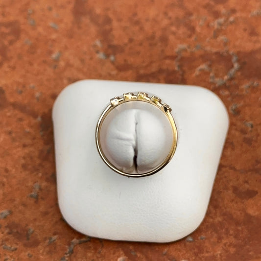 Estate 10KT Yellow Gold and Tiny Diamond Vine Band Ring