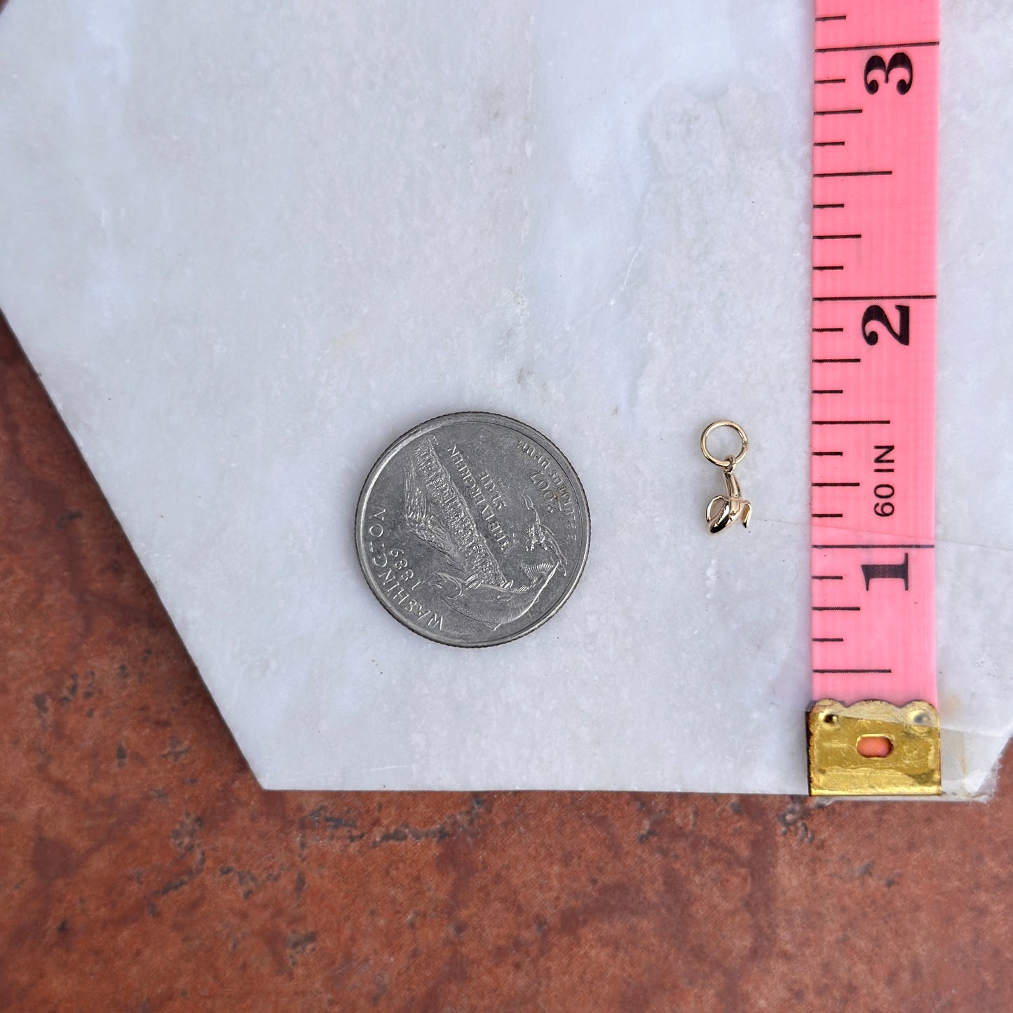 14KT Yellow Gold Peeling Banana Pendant Charm