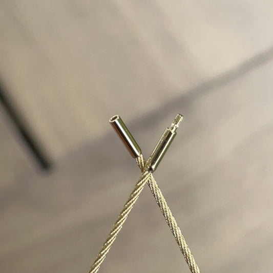 14KT Yellow Gold 1.5mm Neck Wire Weave Chain Cable Round Collar Necklace 15"