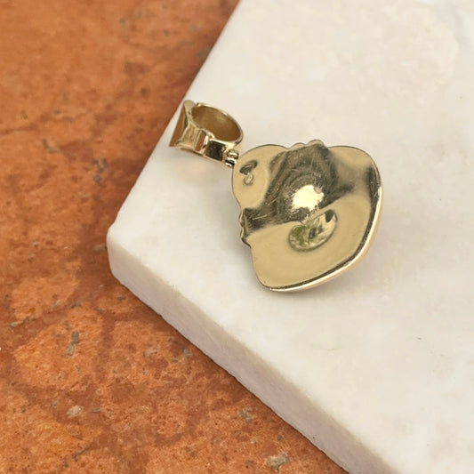 Estate 14KT Yellow Gold Large Mabe Pearl Garnet and Diamond Pearl Enhancer Pendant