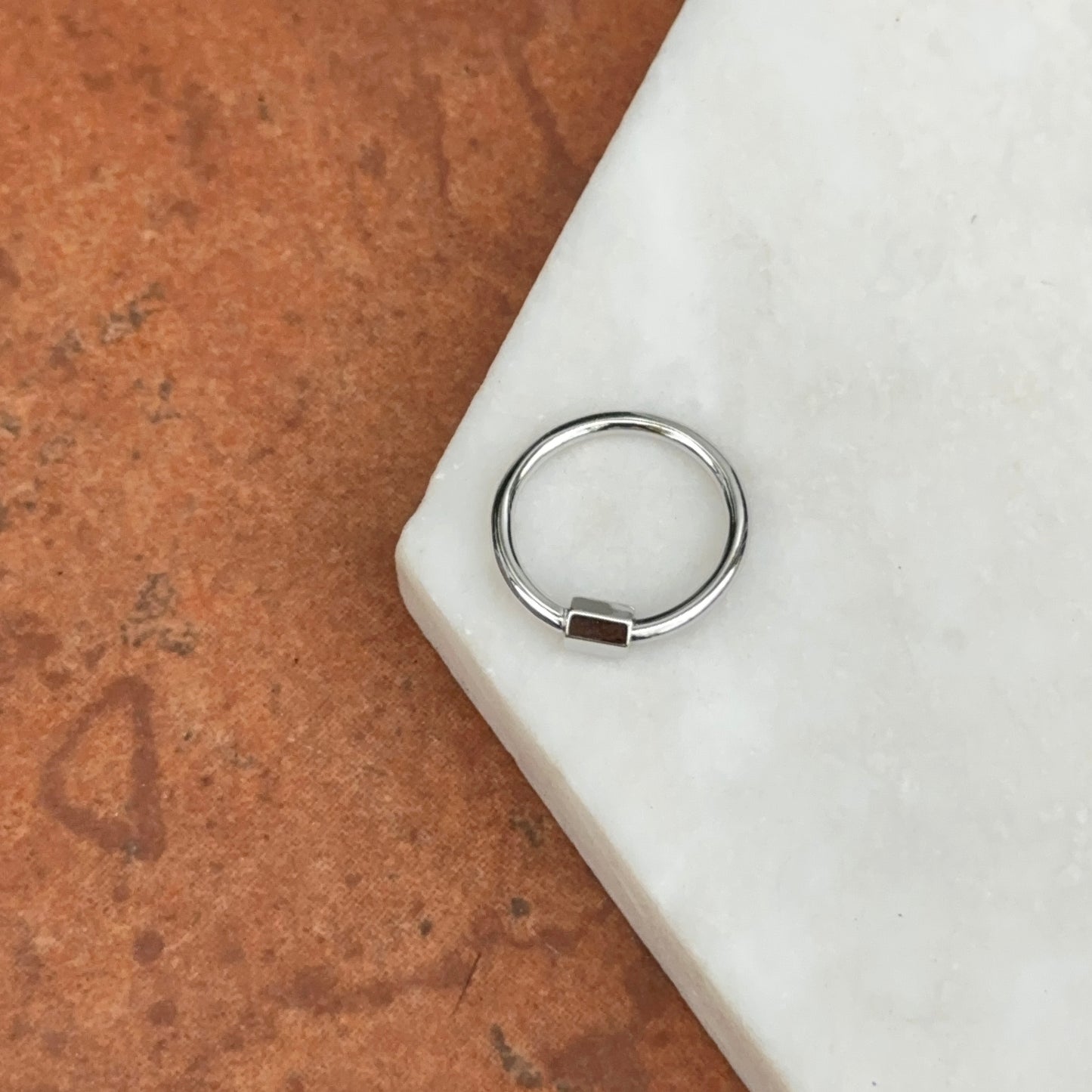 Sterling Silver Round Screw In Carabiner Clasp Enhancer