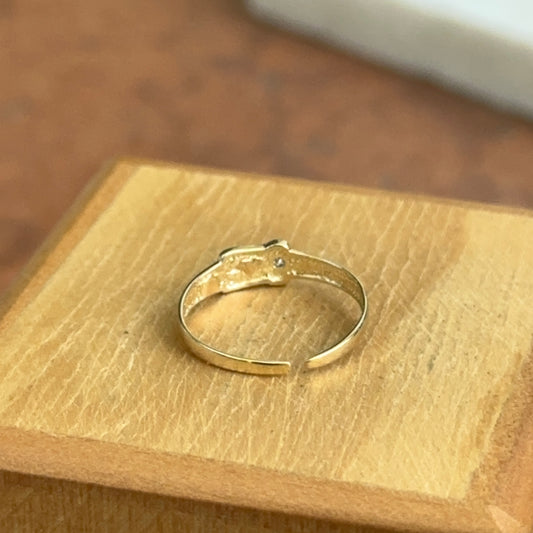 14KT Yellow Gold .01ct Diamond Buckle Toe Ring Adjustable