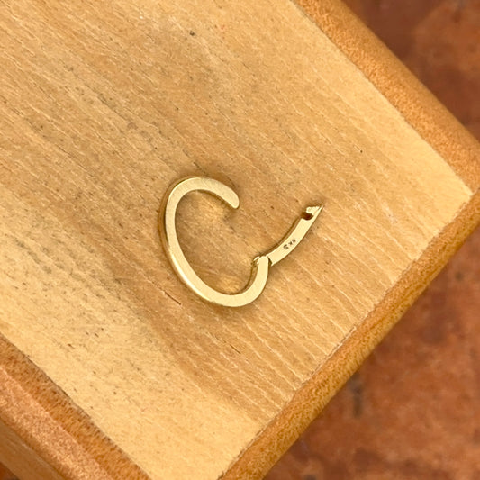 18KT Yellow Gold Push-In Charm Bail Holder/Connector