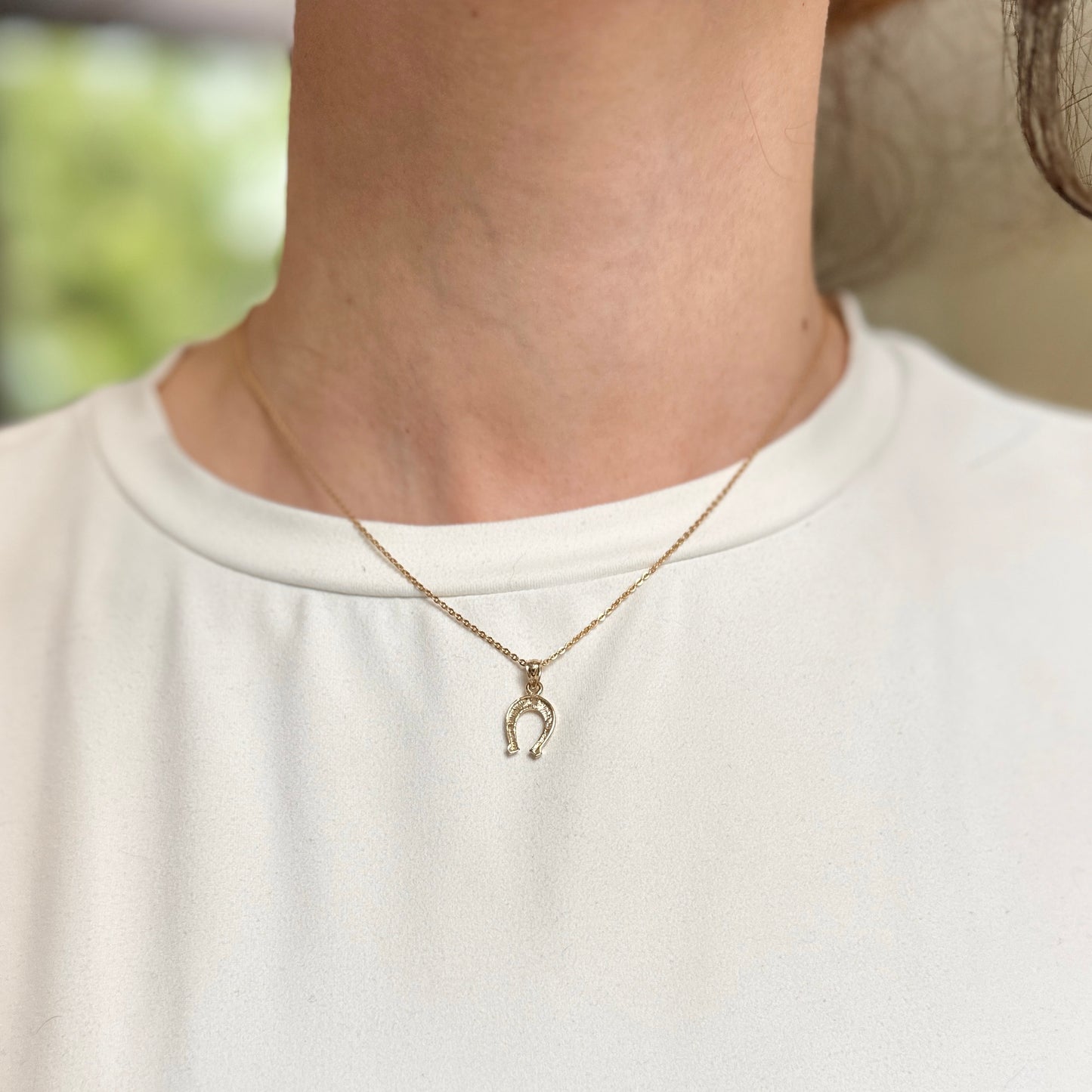 14KT Yellow Gold Open Heart Push-In Clasp Enhancer Pendant Hanger