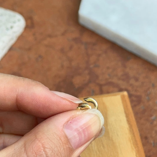 14KT Yellow Gold Open Heart Push-In Clasp Enhancer Pendant Hanger