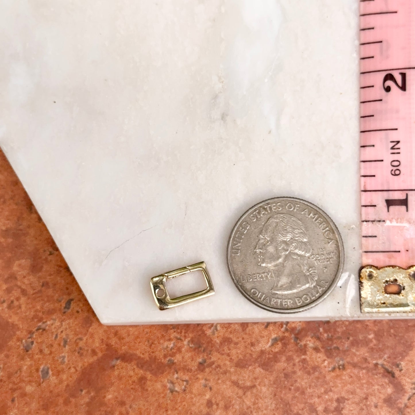 14KT Yellow Gold Rectangle Charm Bail / Holder